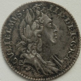 SIXPENCES 1695  WILLIAM III 1ST BUST. EARLY HARP. VERY SCARCE GVF/NVF