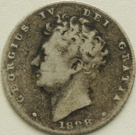 SIXPENCES 1828  GEORGE IV SCARCE F