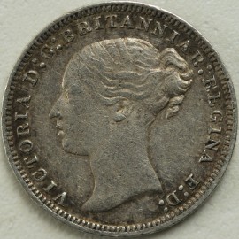 THREEPENCES SILVER 1874  VICTORIA  GVF