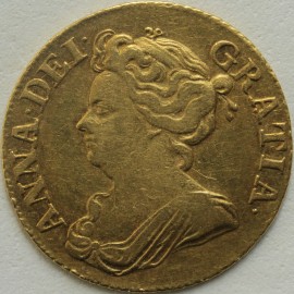 GUINEAS 1709  ANNE ANNE 2ND BUST S3572 SCARCE NVF