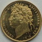 SOVEREIGNS 1824  GEORGE IV GEORGE IV LAUREATE HEAD SCARCE PROOF LIKE OBVERSE GEF