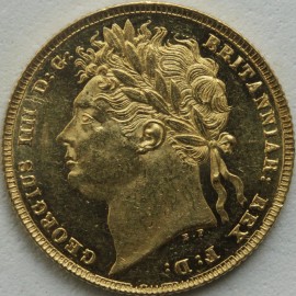 SOVEREIGNS 1824  GEORGE IV GEORGE IV LAUREATE HEAD SCARCE PROOF LIKE OBVERSE GEF