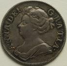 SHILLINGS 1708  ANNE ROSES & PLUMES VF