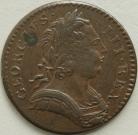 FARTHINGS 1773  GEORGE III 3 OVER 3 SCARCE GVF