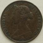 HALFPENCE 1866  VICTORIA SCARCE NVF