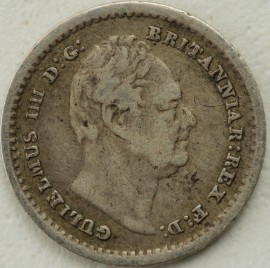 SILVER THREEHALFPENCE 1834  WILLIAM IV  GF