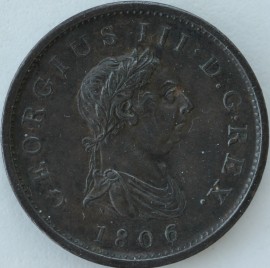 PENNIES 1806  GEORGE III NO INCUSE CURL GVF