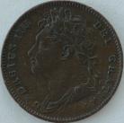 FARTHINGS 1825  GEORGE IV LEAF RIBS INCLUSE NVF