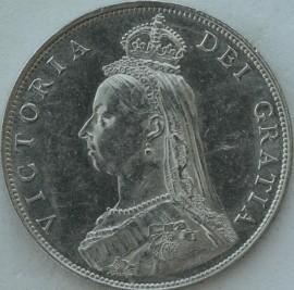 FLORINS 1887  VICTORIA JUBILEE HEAD UNC LUS