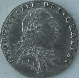 SIXPENCES 1787  GEORGE III NO HEARTS UNC LUS