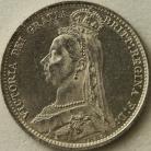 SIXPENCES 1887  VICTORIA JUBILEE HEAD WITHDRAWN BU