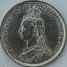 THREEPENCES SILVER 1887  VICTORIA JUBILEE HEAD BU