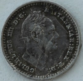 SILVER THREEHALFPENCE 1835  WILLIAM IV 5 OVER 4 SCRATCHES  GVF