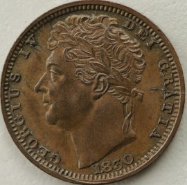 HALF FARTHINGS 1830  GEORGE IV  NEF