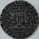 HENRY VI 1445 -1454 HENRY VI GROAT. LEAF-PELLET ISSUE. LONDON. LEAF ON BREAST. PELLETS ON REV. mm CROSS III b NVF 