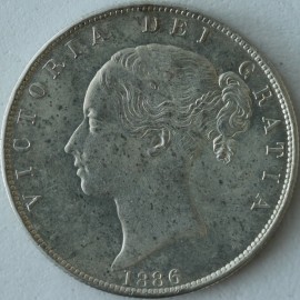 HALF CROWNS 1886  VICTORIA  BU