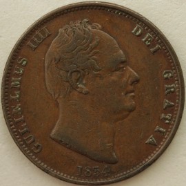 Halfpence 1834  WILLIAM IV SCARCE GVF