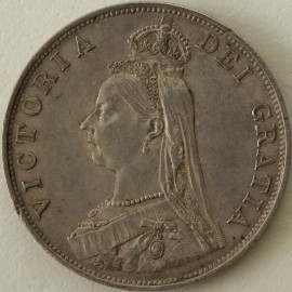 DOUBLE FLORINS 1887  VICTORIA ARABIC 1 GVF