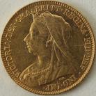 HALF SOVEREIGNS 1897  VICTORIA VEILED HEAD LONDON  UNC LUS