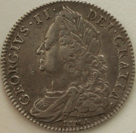 HALF CROWNS 1746  GEORGE II LIMA GVF