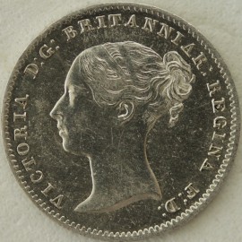 THREEPENCES SILVER 1839  VICTORIA RARE NUNC LUS
