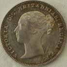 THREEPENCES SILVER 1858  VICTORIA RITANNIAR. RARE UNC T