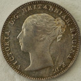 THREEPENCES SILVER 1858  VICTORIA RITANNIAR. RARE UNC T