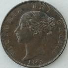 HALFPENCE 1843  VICTORIA VERY SCARCE NEF