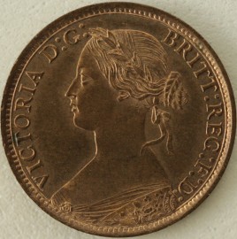 FARTHINGS 1867  VICTORIA  UNC LUS