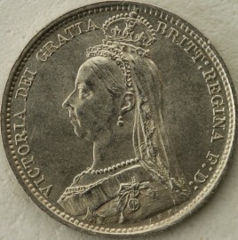 SIXPENCES 1890  VICTORIA  UNC LUS