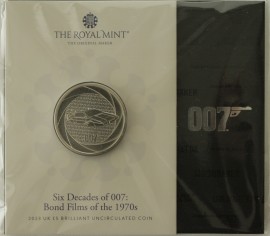 FIVE POUNDS 2023  CHARLES III JAMES BOND FILMS OF THE 70'S PACK BU