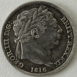 SIXPENCES 1816  GEORGE III  GVF