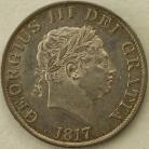 HALF CROWNS 1817  GEORGE III SMALL HEAD NEF