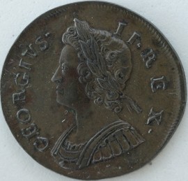 HALFPENCE 1735  GEORGE II  NEF