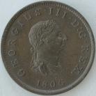 HALFPENCE 1806  GEORGE III COPPER PROOF P1380 UNC