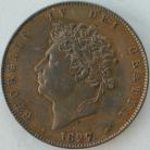 HALFPENCE 1827  GEORGE IV GEF