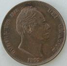 HALFPENCE 1837  WILLIAM IV              UNC T