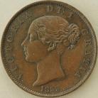HALFPENCE 1855  VICTORIA UNC.T.