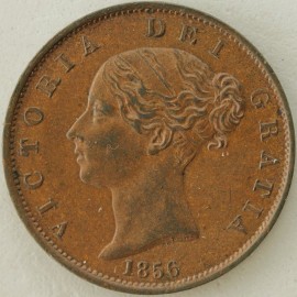 HALFPENCE 1856  VICTORIA SCARCE GEF