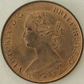HALFPENCE 1863  VICTORIA LARGE 3 F292     UNC LUS