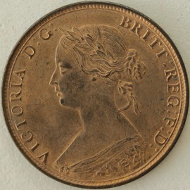 HALFPENCE 1863  VICTORIA LARGE 3 F292     UNC LUS