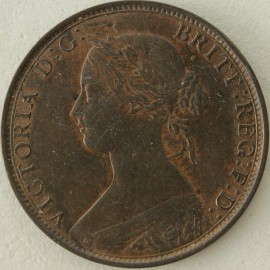 HALFPENCE 1865  VICTORIA SCARCE GEF