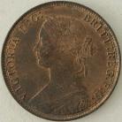 HALFPENCE 1868  VICTORIA VERY SCARCE - SMALL SPOTS UNC LUS 