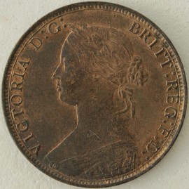 HALFPENCE 1868  VICTORIA VERY SCARCE - SMALL SPOTS UNC LUS 