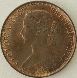 HALFPENCE 1869  VICTORIA EXTREMELY RARE UNC LUS