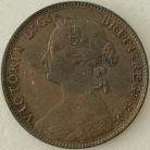 HALFPENCE 1874 H VICTORIA SCARCE UNC T.