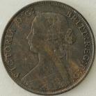 HALFPENCE 1874  VICTORIA RARE GEF