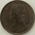 HALFPENCE 1876 H VICTORIA WIDE DATE FULL ROSE F325 GEF