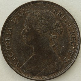 HALFPENCE 1876 H VICTORIA WIDE DATE FULL ROSE F325 GEF