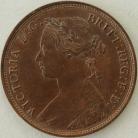 HALFPENCE 1876 H VICTORIA NARROW DATE F326 UNC T